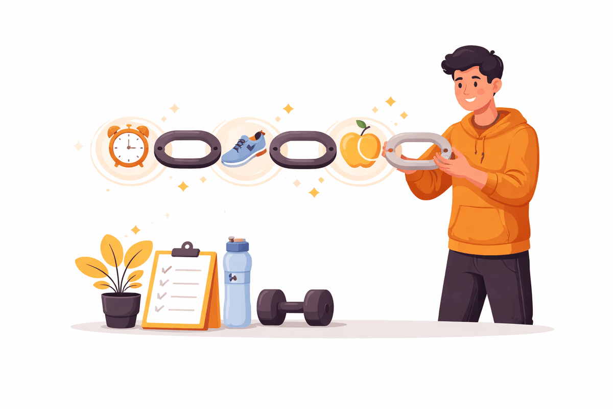 Illustration representing habit stacking
